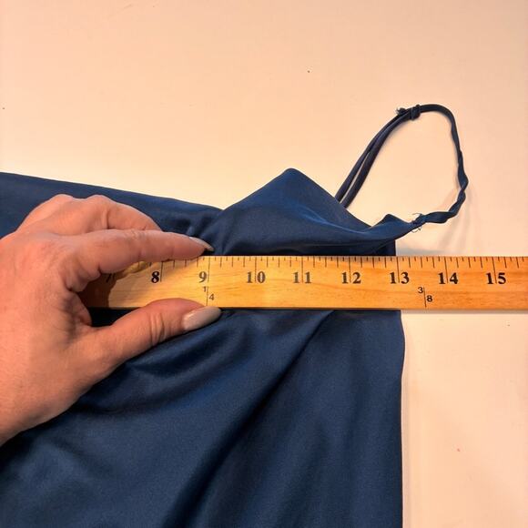 INTERMIX Teal Silk Belted Jumpsuit Sz 4 - Picture 10 of 11